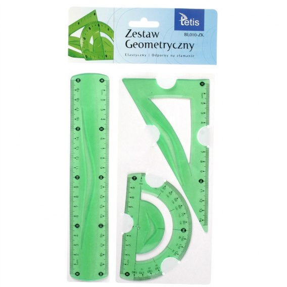 Zestaw geometryczny giętki-niełamliwy zielony | biuroweokazje.pl | Zamów bezpiecznie!