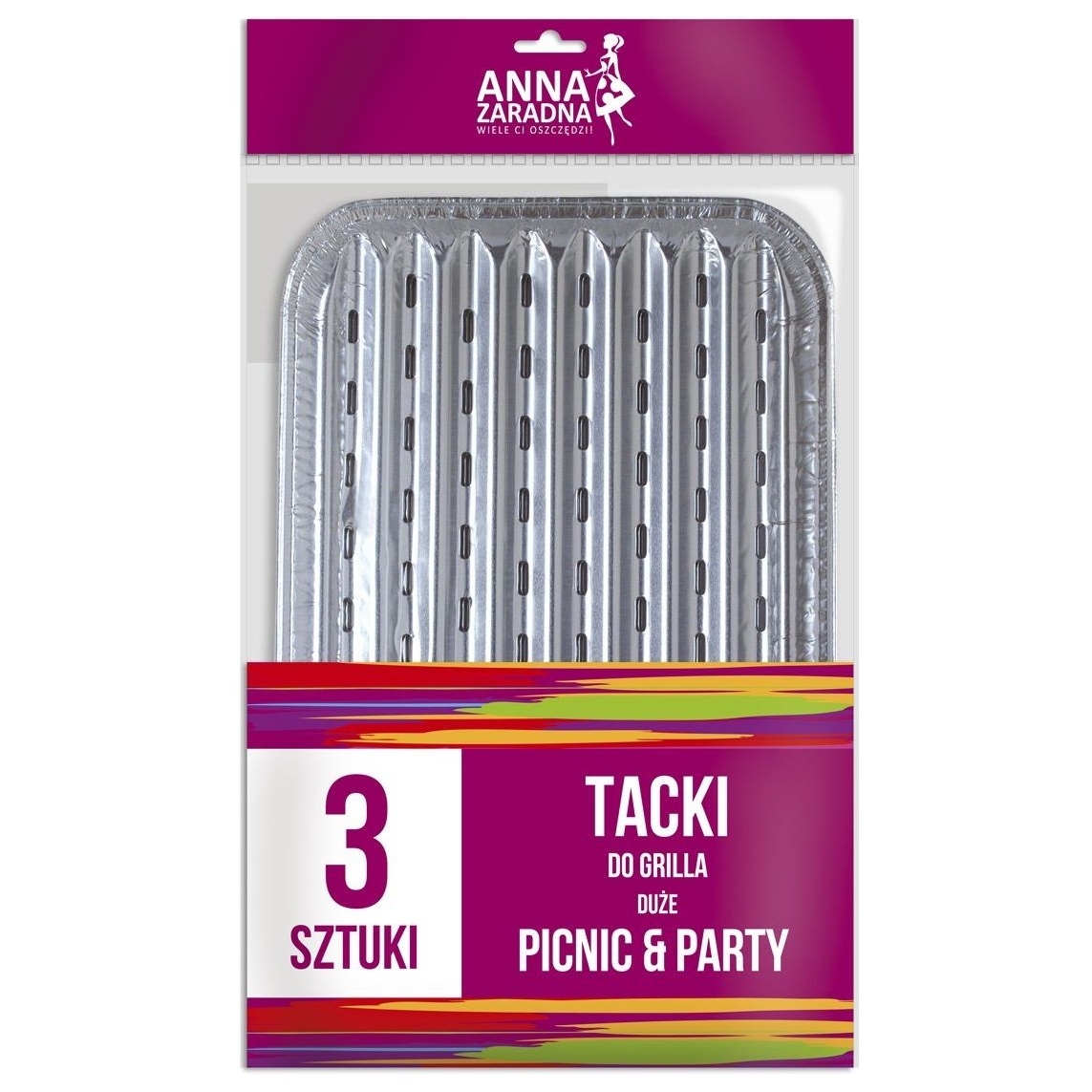 Tacki do grilla duże 34,5 x 22,5 cm, 3 sztuki, Anna Zaradna | biuroweokazje.pl | Kup sprytnie!