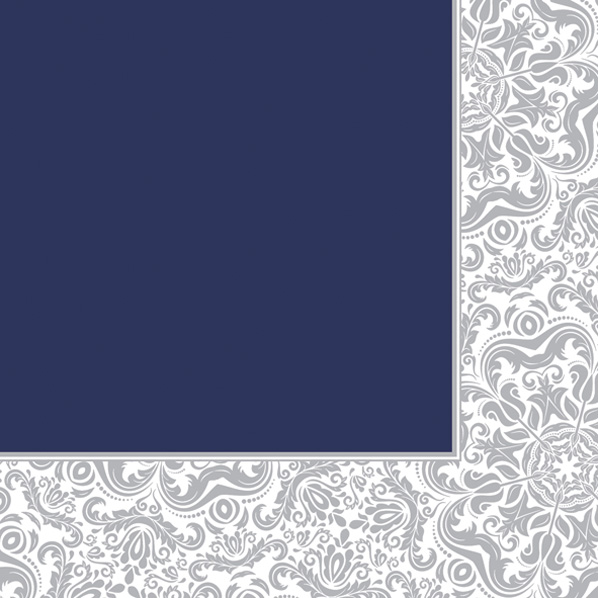 Serwetki Papierowe Ornament Frame Blue 33 x 33 cm Daisy Lunch napkins | biuroweokazje.pl | Kup sprytnie!