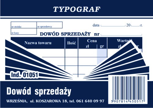 Druk paragon A7 Typograf do biura | biuroweokazje.pl | Zamów bezpiecznie!