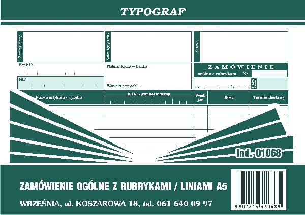 Druk zamówienie z liniami A5 Typograf | biuroweokazje.pl | Weź okazję!