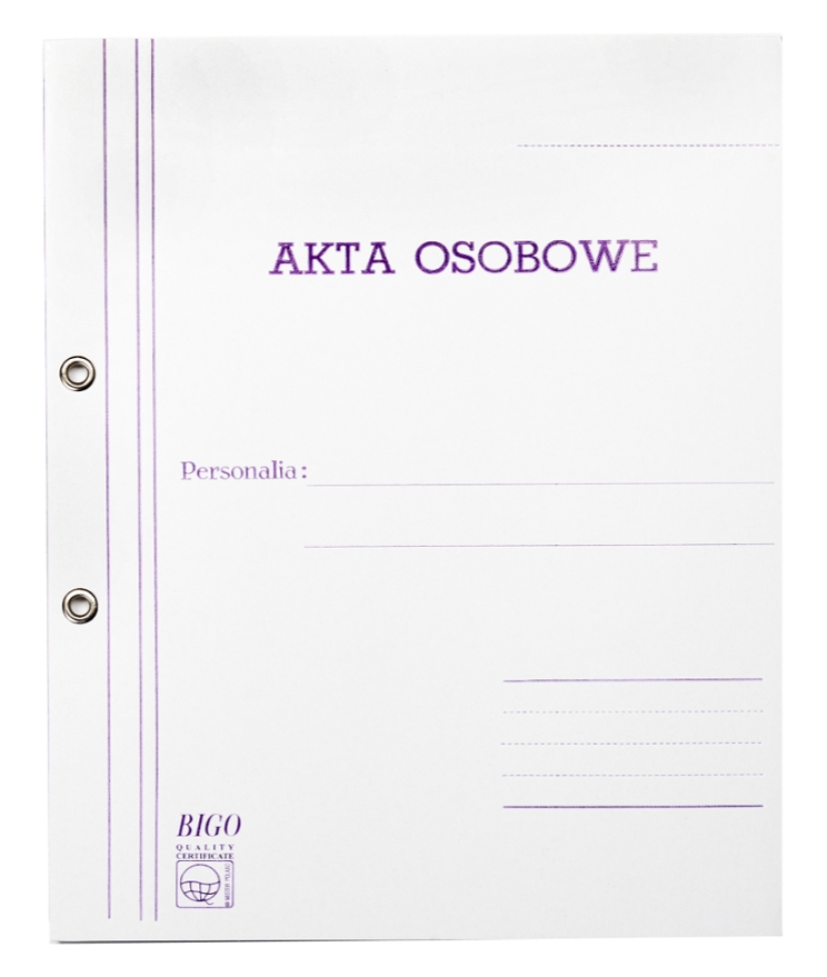 Teczka do akt osobowych biała oczkowa Bigo | biuroweokazje.pl | Weź okazję!
