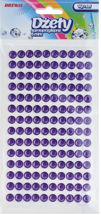 Dżety samoprzylepne Brewis 6 mm fioletowy | biuroweokazje.pl | Dodaj do koszyka!