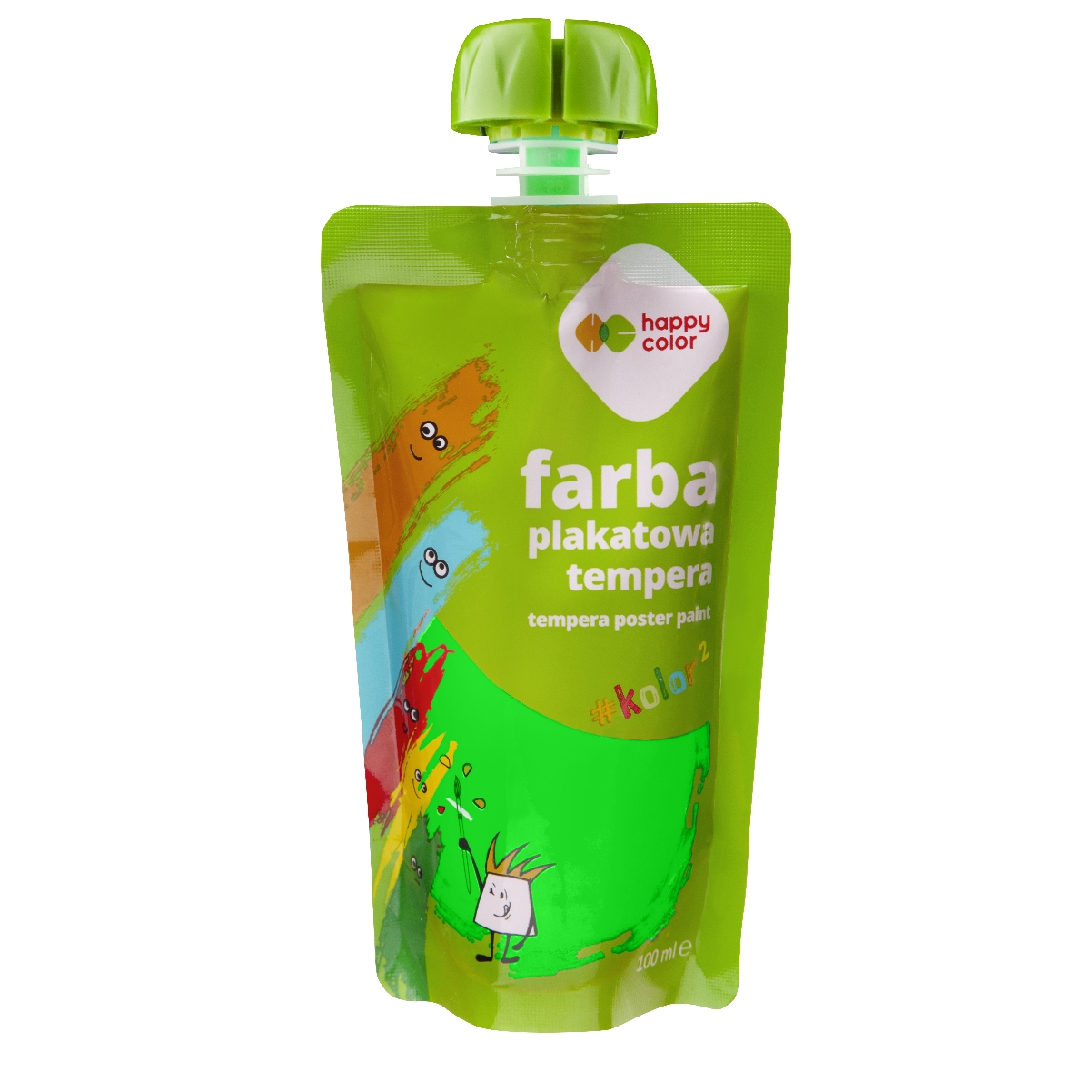 Farba plakatowa tempera w saszetce 100 ml neonowa zielona | biuroweokazje.pl | Weź najlepsze!